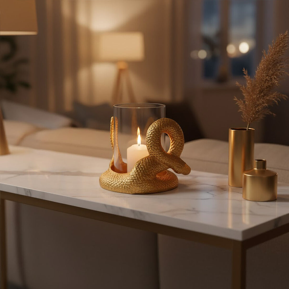 Serpent Gold Candle Holder