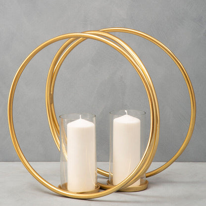 Aura Large Gold Finish Double Candle Holder - Image 2