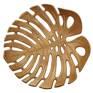 Prato Monstera Large Gold Finish Leaf Dish