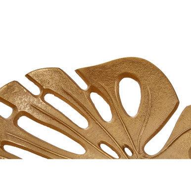 Prato Monstera Large Gold Finish Leaf Dish - Image 8
