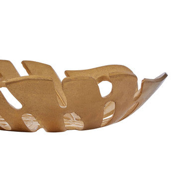 Prato Monstera Large Gold Finish Leaf Dish