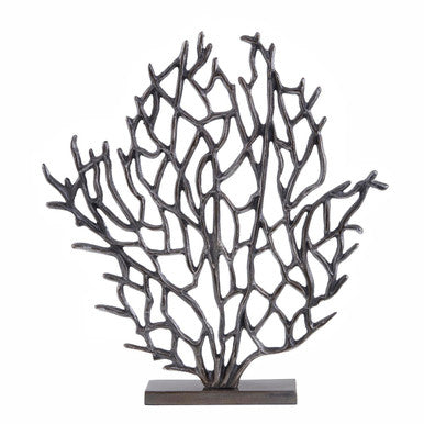Prato Small Black Nickel Finish Coral Sculpture