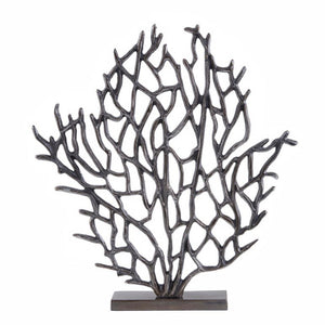 Prato Small Black Nickel Finish Coral Sculpture