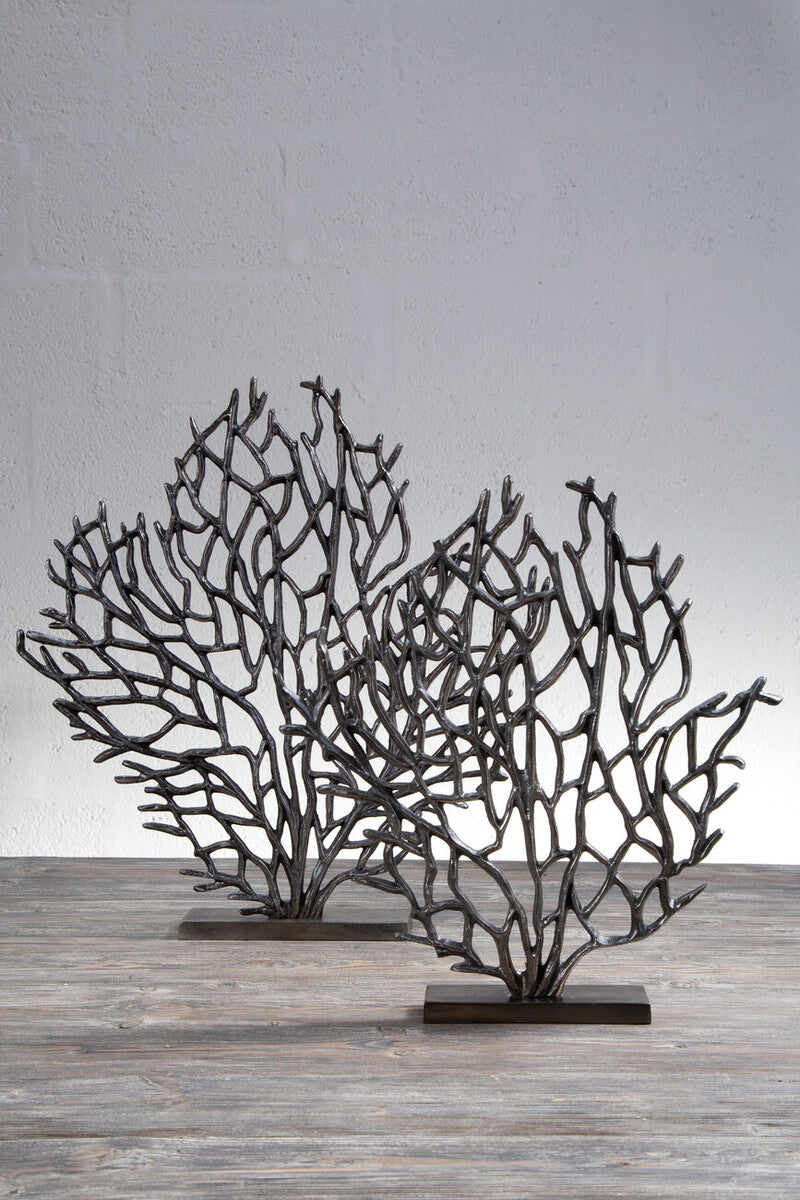 Prato Small Black Nickel Finish Coral Sculpture
