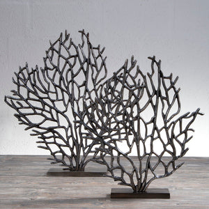 Prato Small Black Nickel Finish Coral Sculpture