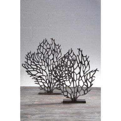 Prato Small Black Nickel Finish Coral Sculpture