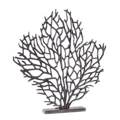 Prato Large Black Nickel Finish Coral Sculpture