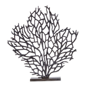 Prato Large Black Nickel Finish Coral Sculpture