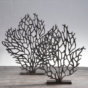 Large Black Nickel Finish Coral Sculpture | Prato