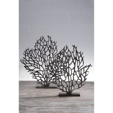 Prato Large Black Nickel Finish Coral Sculpture