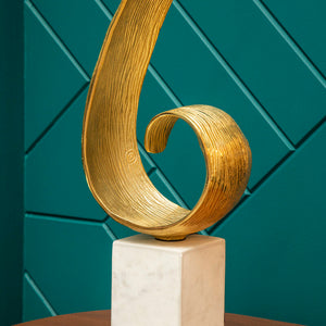 Gold Finish Curl Sculpture | Mirano