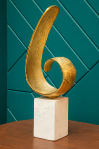 Mirano Gold Finish Curl Sculpture