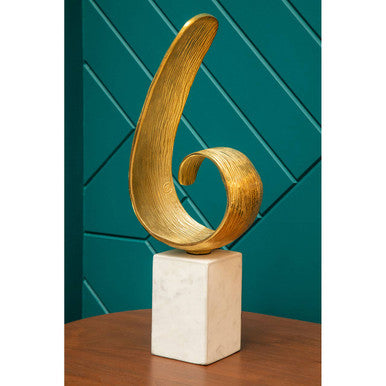 Mirano Gold Finish Curl Sculpture - Image 4