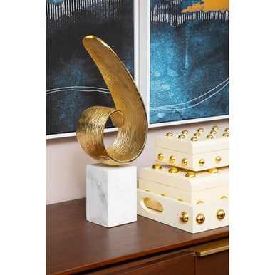 Mirano Gold Finish Curl Sculpture