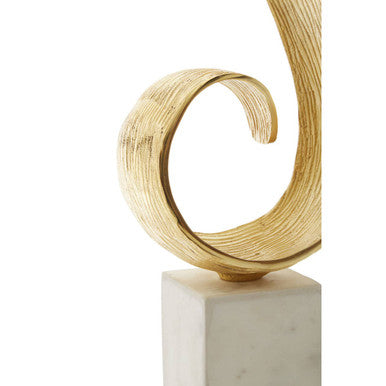 Mirano Gold Finish Curl Sculpture