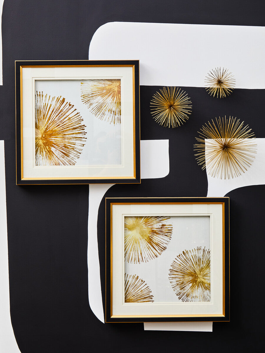 Mirano Set Of 3 Gold Finish Starburst Wall Decor