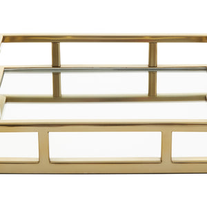 Square Gold Finish Tray | Cruzar
