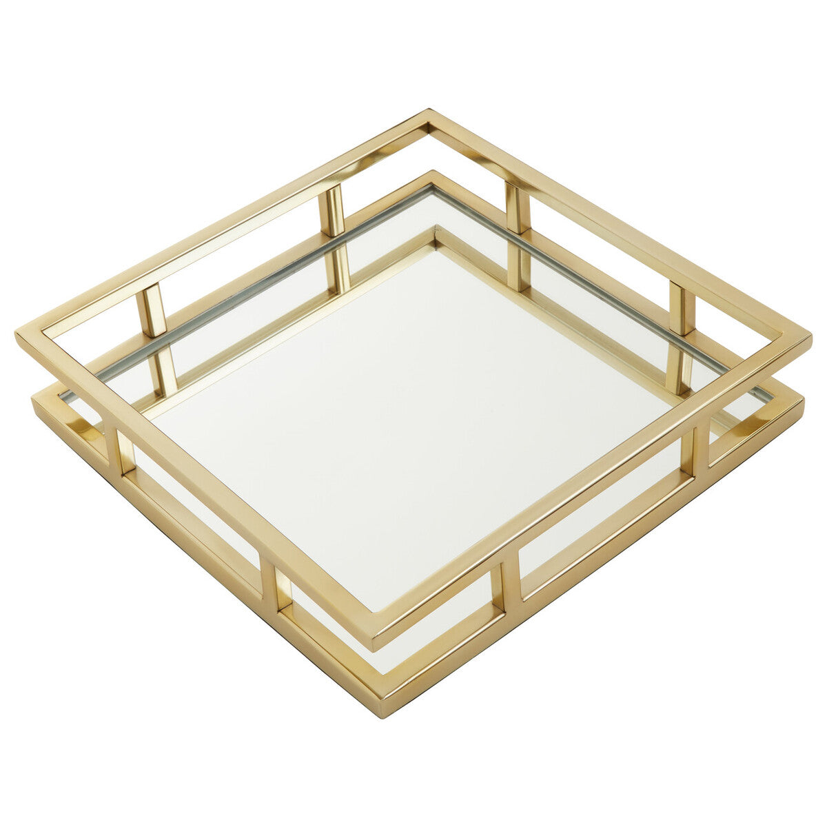 Cruzar Square Gold Finish Tray