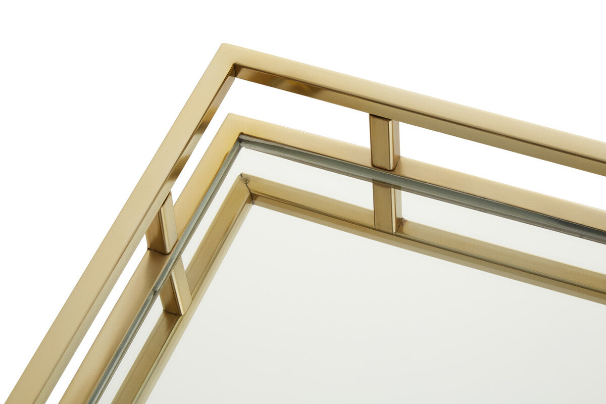 Cruzar Square Gold Finish Tray
