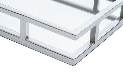 Cruzar Rectangular Silver Finish Tray