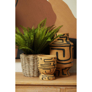 Barren Hand Painted Earthenware Vase - Image 5