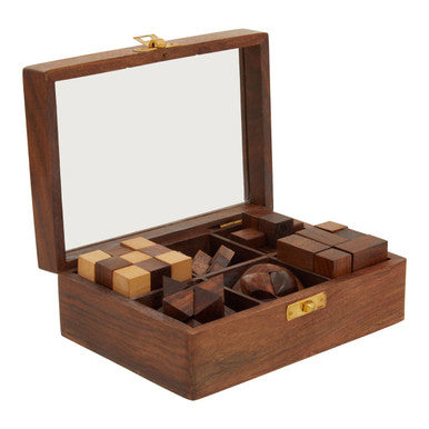 Churchill Games Sheesham Wood 6 Piece 3D Puzzle Set