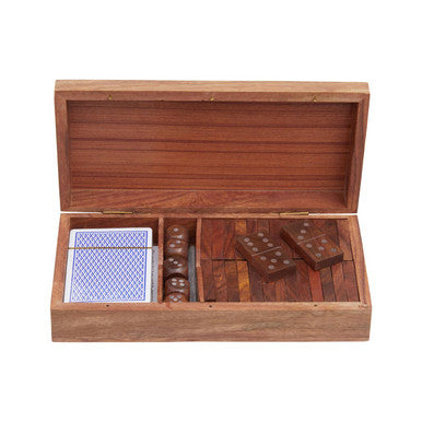 Churchill Games 3 In 1 Dominoes Dice and Playing Cards Set