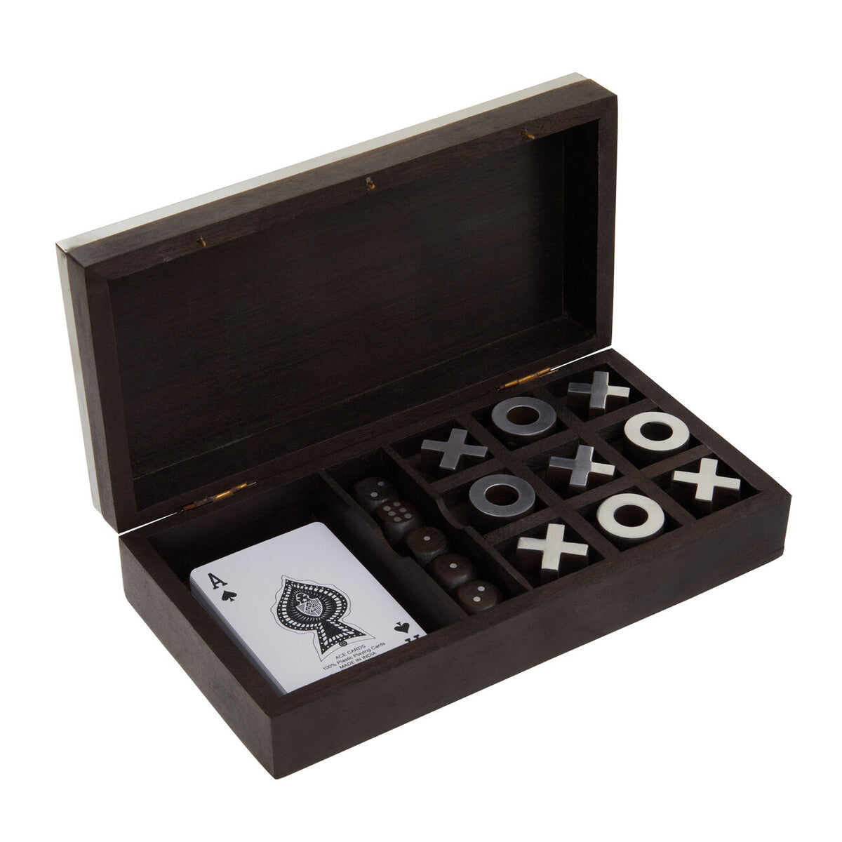 Churchill Games 3 In 1 Noughts and Crosses Dice and Playing Cards Set
