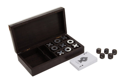 Churchill Games 3 In 1 Noughts and Crosses Dice and Playing Cards Set