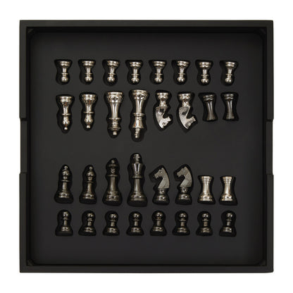 Churchill Games Black And Silver Chess Set
