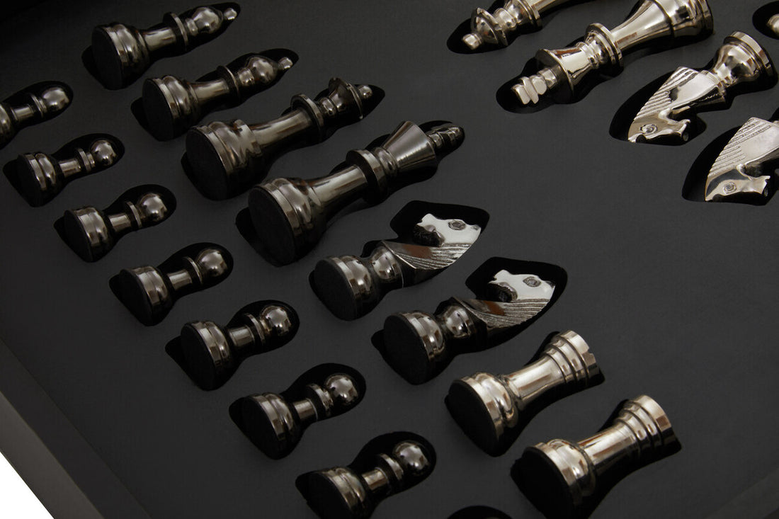 Churchill Games Black And Silver Chess Set - Image 5