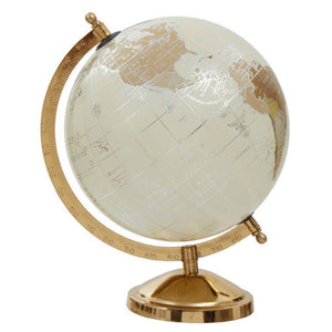 Churchill Antique White Globe on Gold Stand