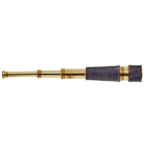 Churchill Brass and Black Leather Effect Tapered Telescope