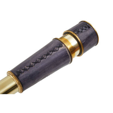 Churchill Brass and Black Leather Effect Tapered Telescope - Image 5