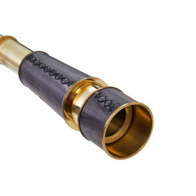 Churchill Brass and Black Leather Effect Tapered Telescope - Image 6