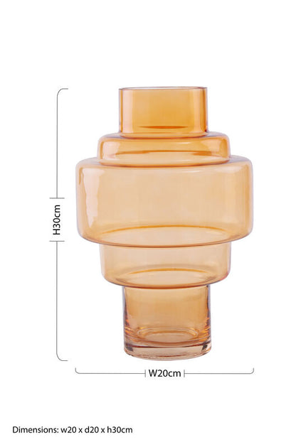 Cayden Small Orange Glass Vase
