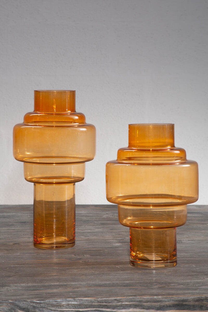 Cayden Large Orange Glass Vase