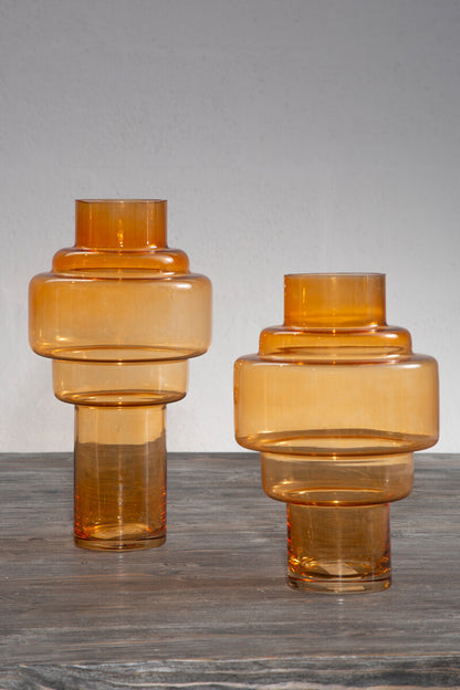 Cayden Large Orange Glass Vase