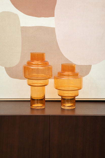 Cayden Large Orange Glass Vase