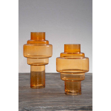Cayden Large Orange Glass Vase