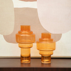 Cayden Large Orange Glass Vase