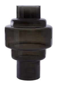 Cayden Small Black Smoked Glass Vase