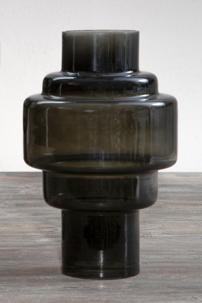 Cayden Small Black Smoked Glass Vase