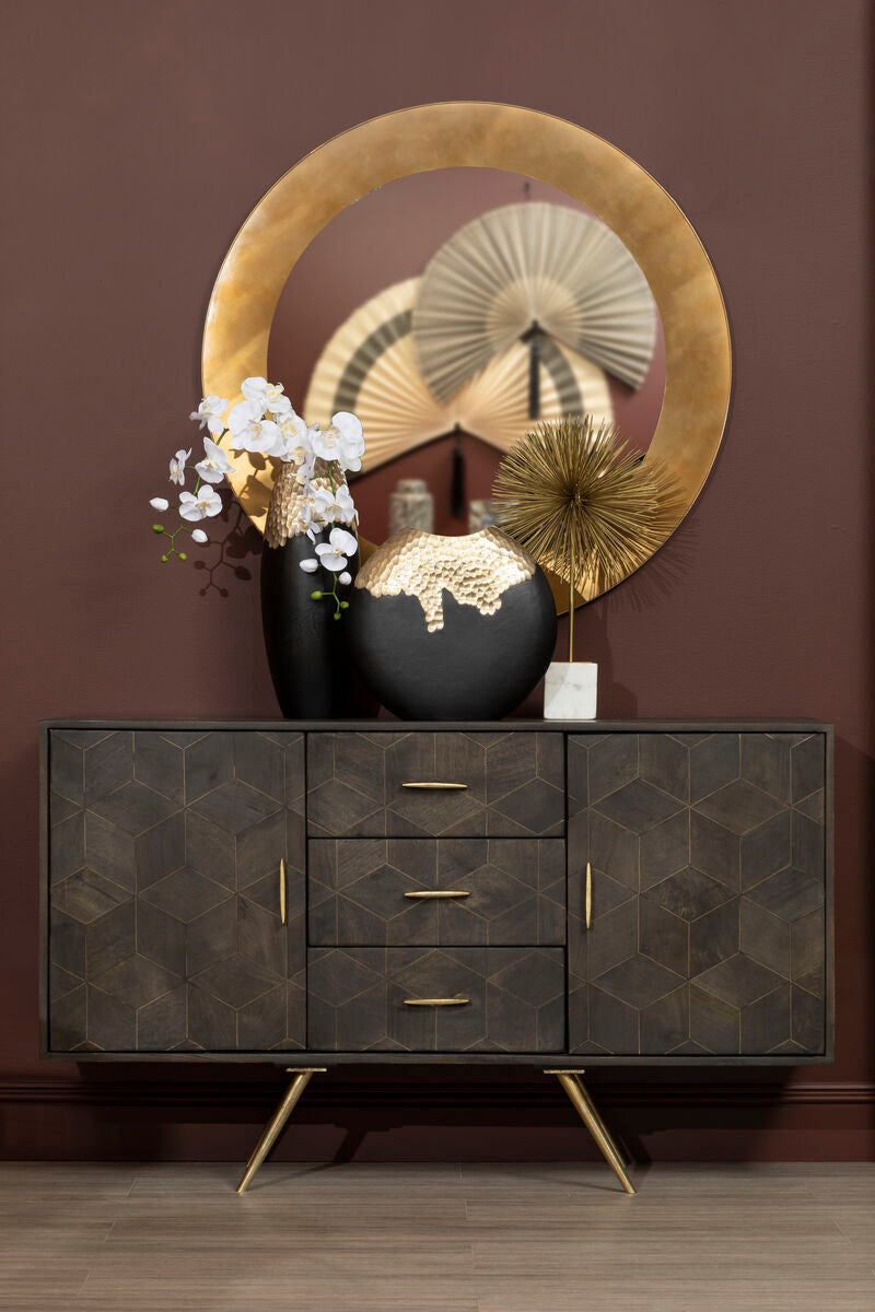 Daito Large Black and Gold Round Vase - Image 8