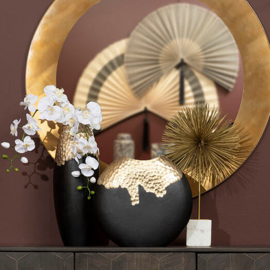 Daito Large Black and Gold Round Vase - Image 7