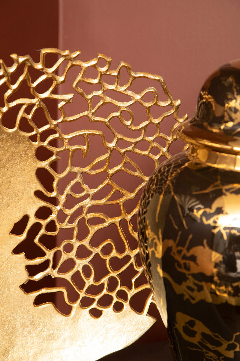 Daito Black And Gold Finish Round Sculpture