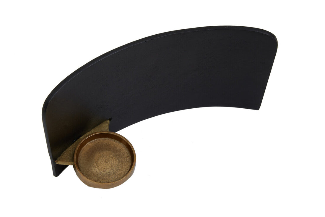 Daito Black and Gold Finish Aluminium Candle Holder - Image 6