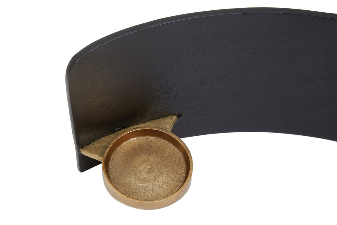 Daito Black and Gold Finish Aluminium Candle Holder - Image 9