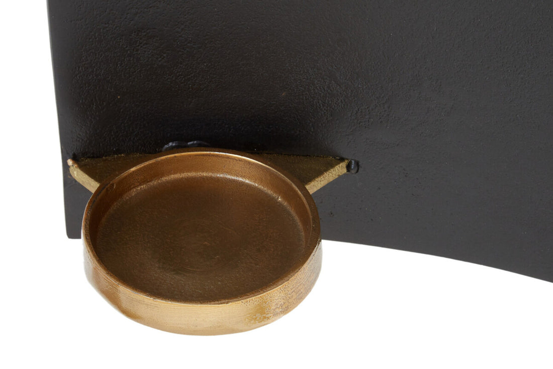 Daito Black and Gold Finish Aluminium Candle Holder - Image 7