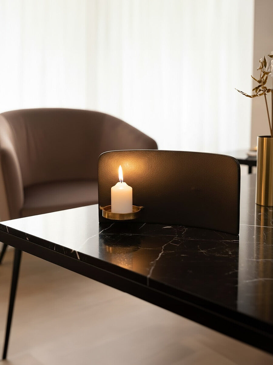 Daito Black and Gold Finish Aluminium Candle Holder - Image 8